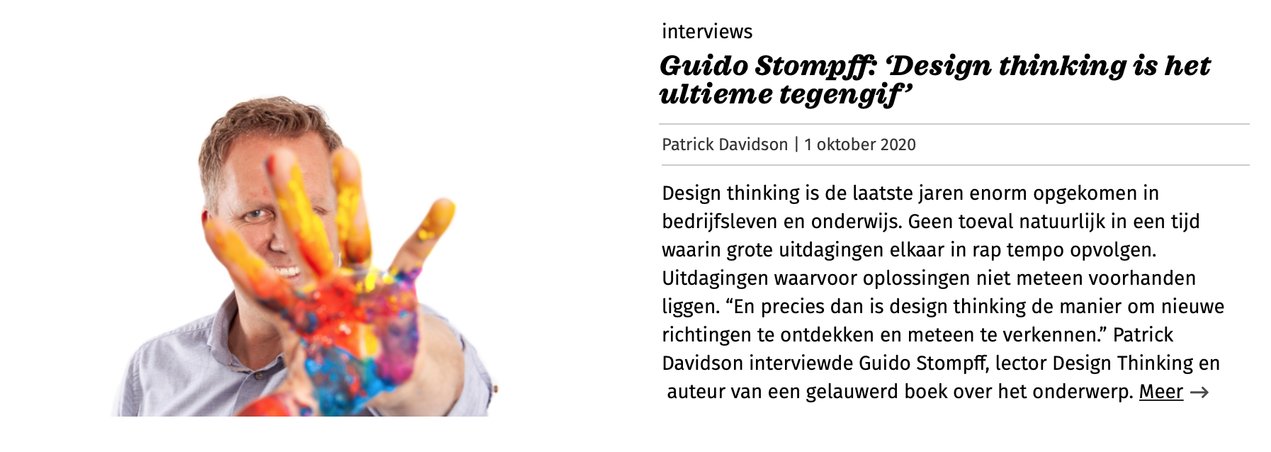 Design Thinking - Guido Stompff interview met Patrick Davidson