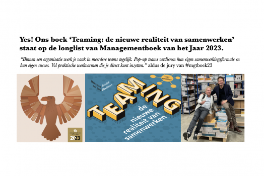 Managementboek van het Jaar 2023: het boek ‘Teaming’ staat op de longlist van Managementboek van het Jaar 2023