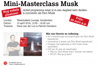 Laatste plaatsen voor 10 april: Mini-Masterclass Musk