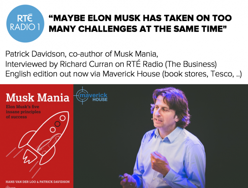 RTE Radio 1 (Ierland): Wat gebeurt er met Elon Musk? Interview met Patrick Davidson